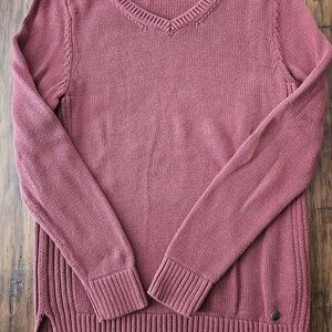 Northern Reflections V-Neck Sweater Burnt Orange Size Small